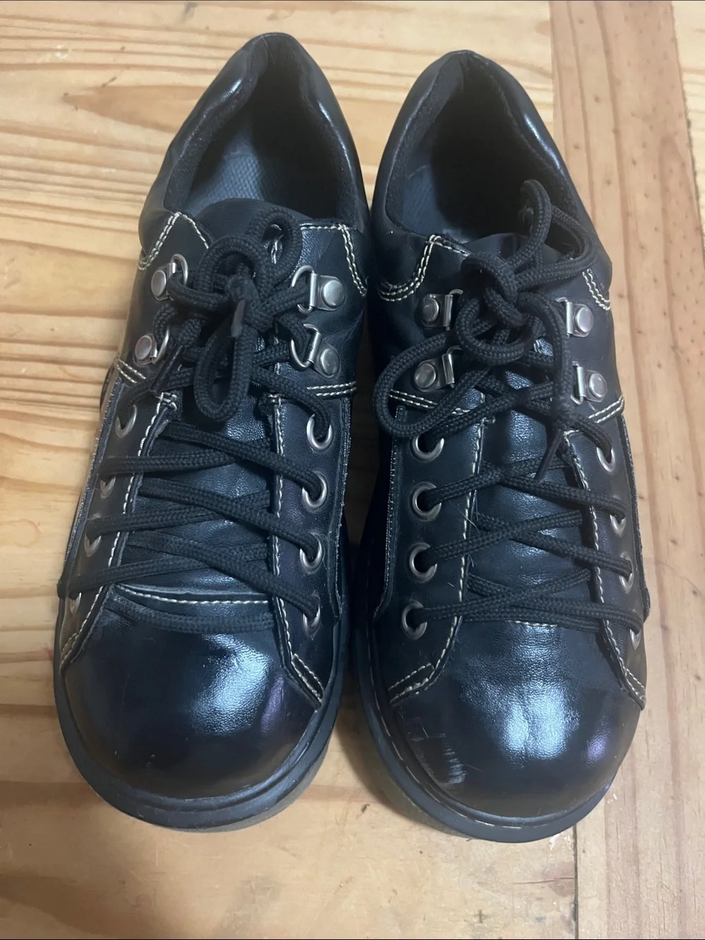 Soda Vintage Oxford Y2K  Black Platform Lace-Up Chunky